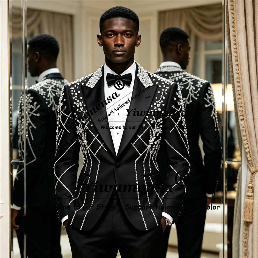 Male Fashion Diamond Beaded Su - Men'S Formal Wear Attire recensione e prezzo