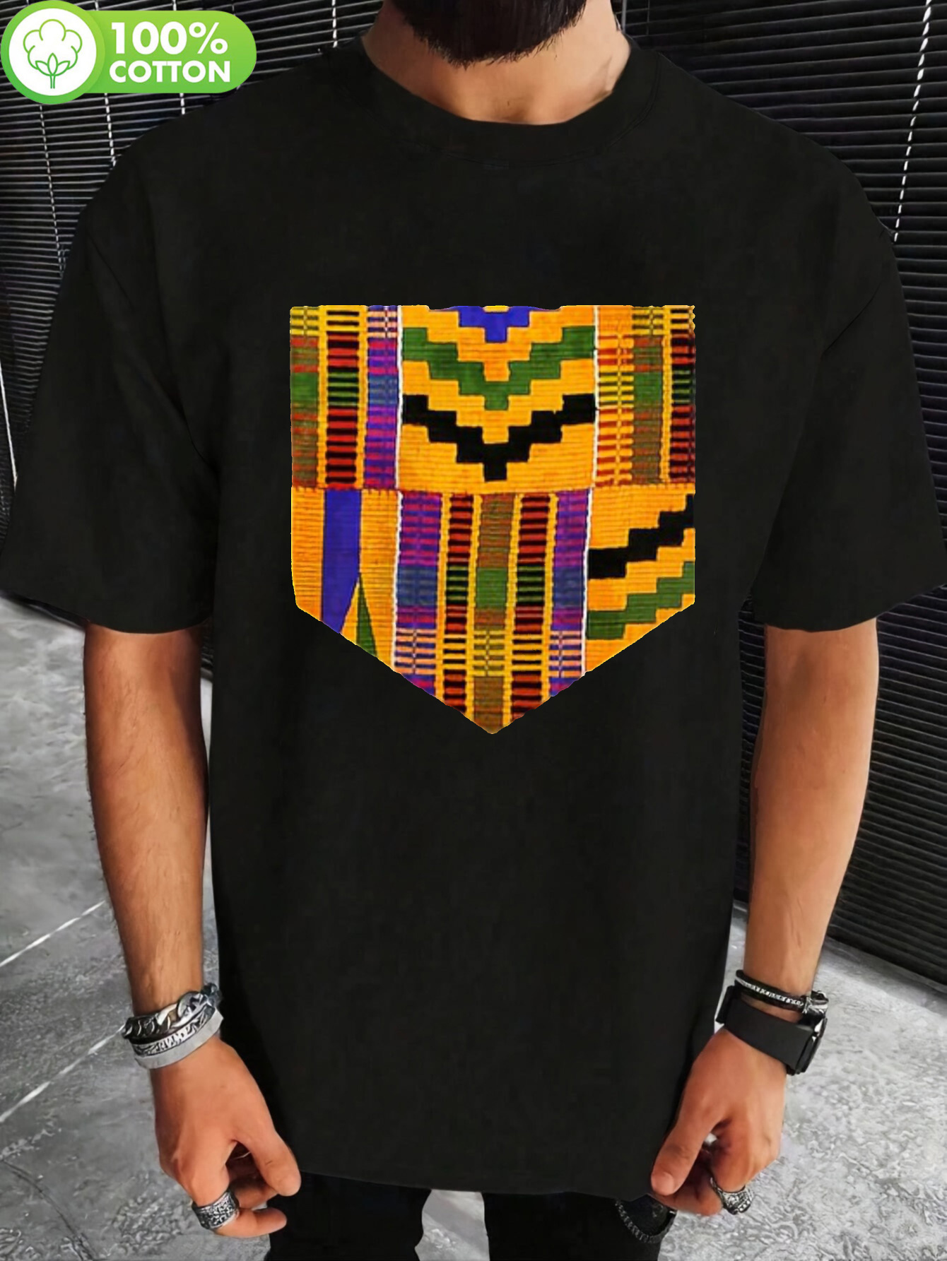 Men'S Kente Dashiki T-Shirt -  - Men'S Formal Ethnic Wear recensione e prezzo