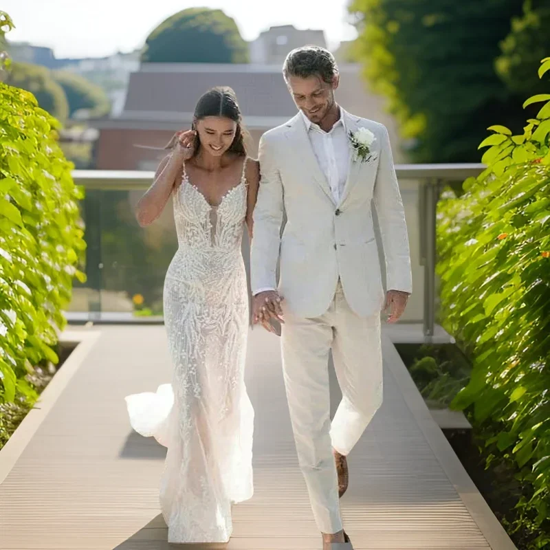 Linen Wedding Tuxedo For Men S - Men'S Formal Wear Attire recensione e prezzo