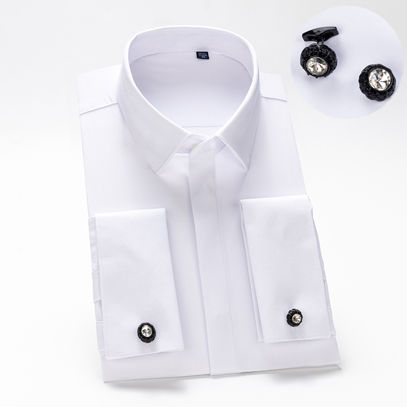 Men's French cufflinks shirt,  - Men Formal Wear Shirts recensione e prezzo