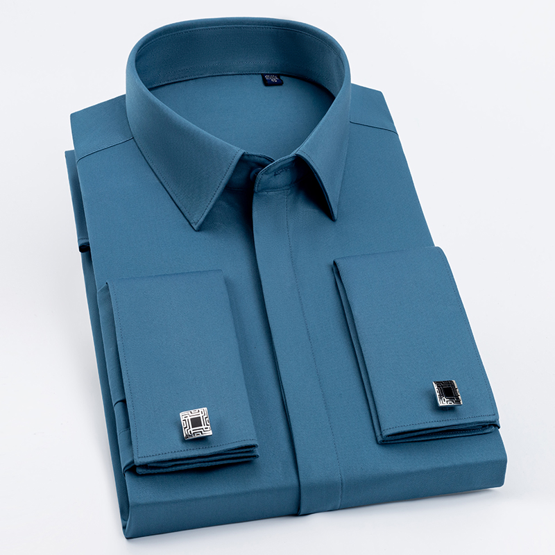Men's French cufflinks shirt,  - Men Formal Wear Shirts recensione e prezzo