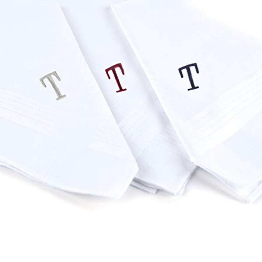 Initial Handkerchief for Men,  - Monogrammed Handkerchief recensione e prezzo