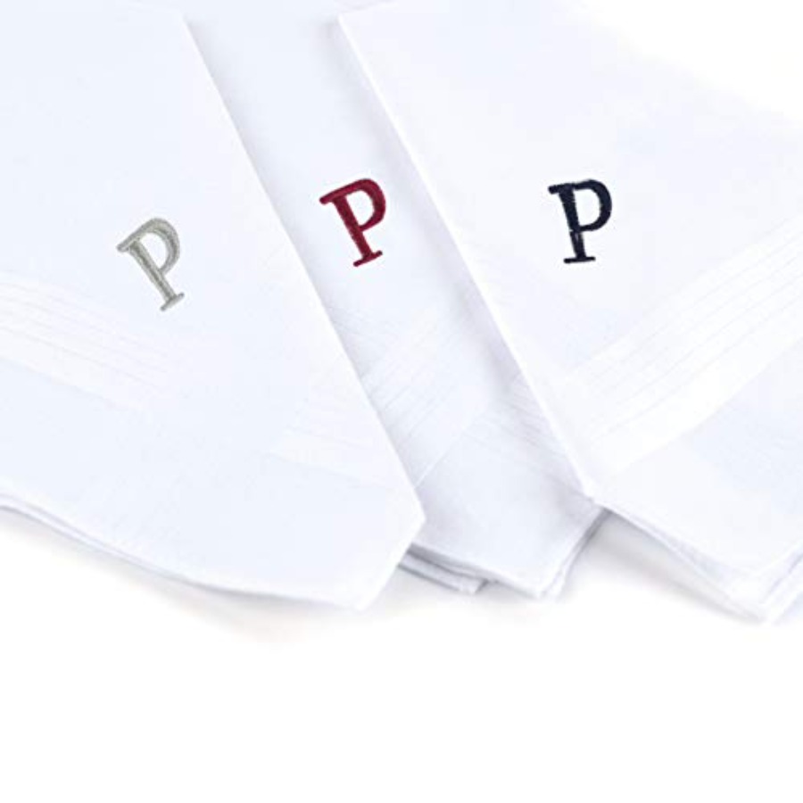 Initial Handkerchief for Men,  - Monogrammed Handkerchief recensione e prezzo