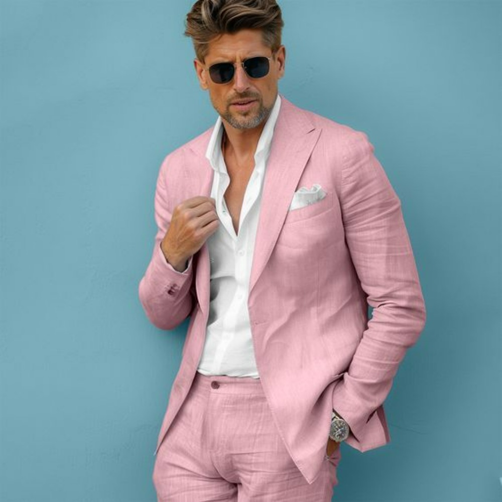 Linen Wedding Men Suits Slim F - Men Formal Wear For Summer recensione e prezzo