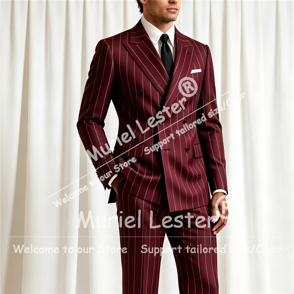 Elegant Stripes Suit Men 2 Pie - Men Formal Wear Pants recensione e prezzo