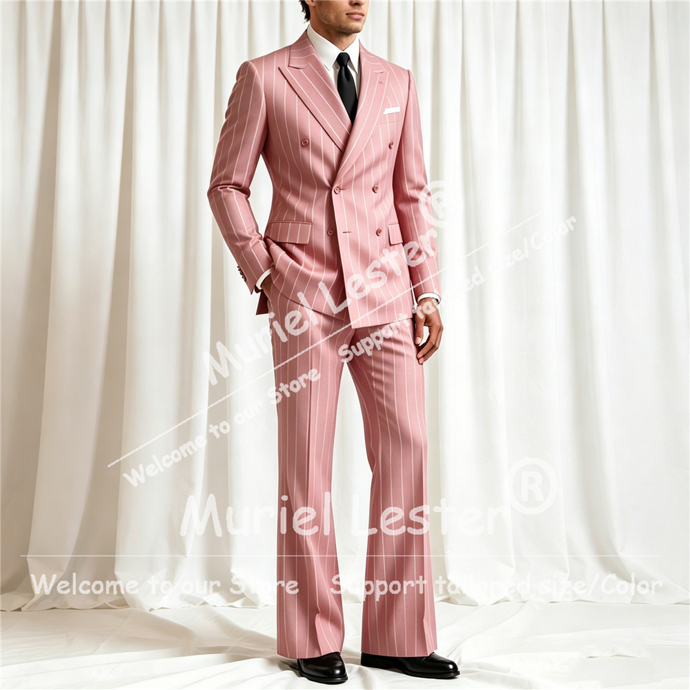 Elegant Stripes Suit Men 2 Pie - Men Formal Wear Pants recensione e prezzo