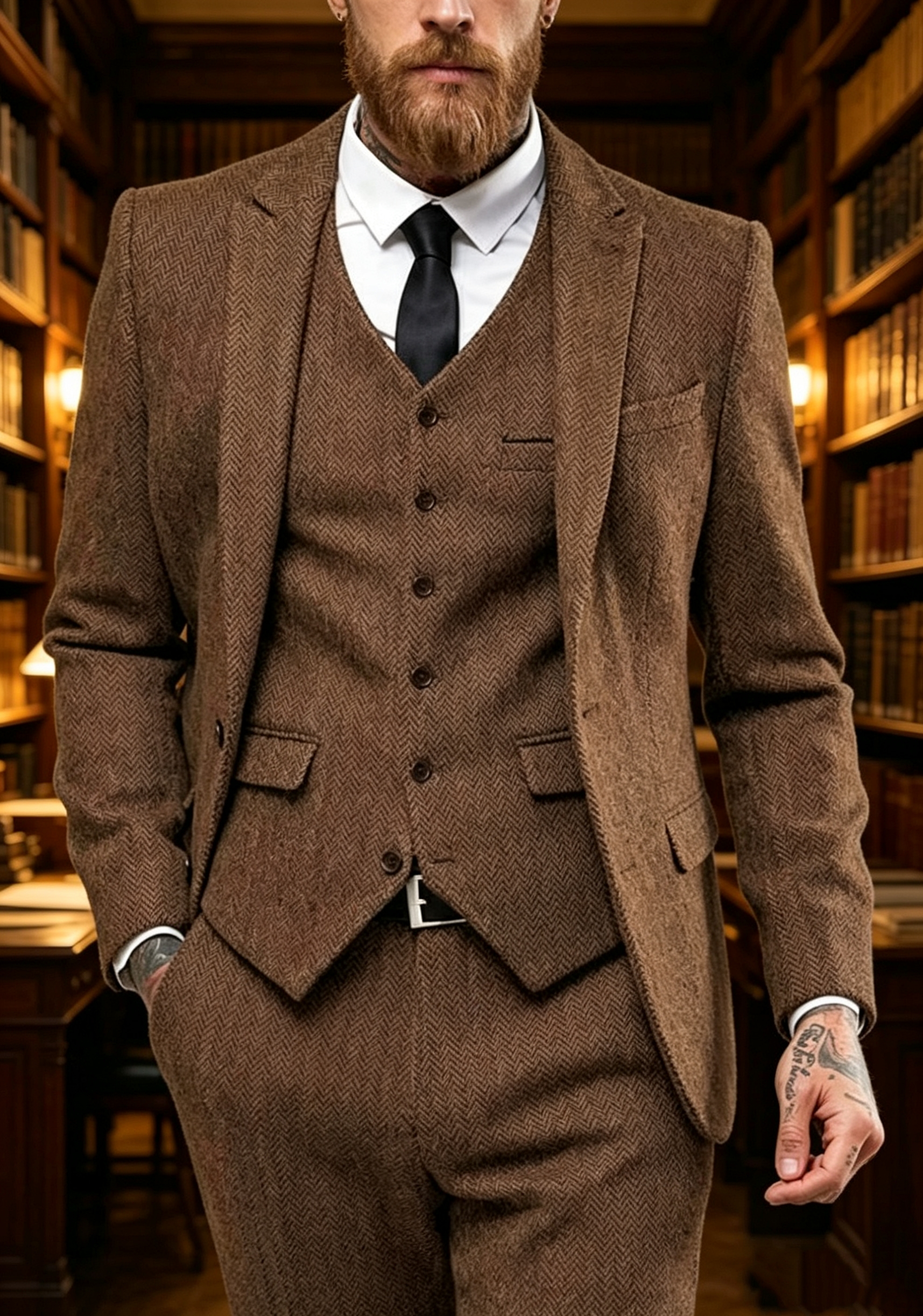Dark Brown Wool Tweed Winter S - Men Formal Wear Wedding recensione e prezzo