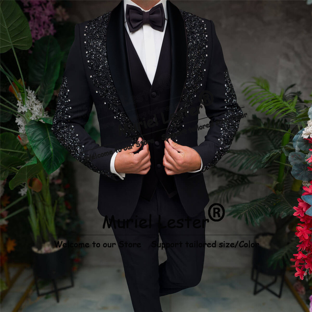 Sparkly Crystals Beaded Suits  - Men'S Formal Wear Attire recensione e prezzo