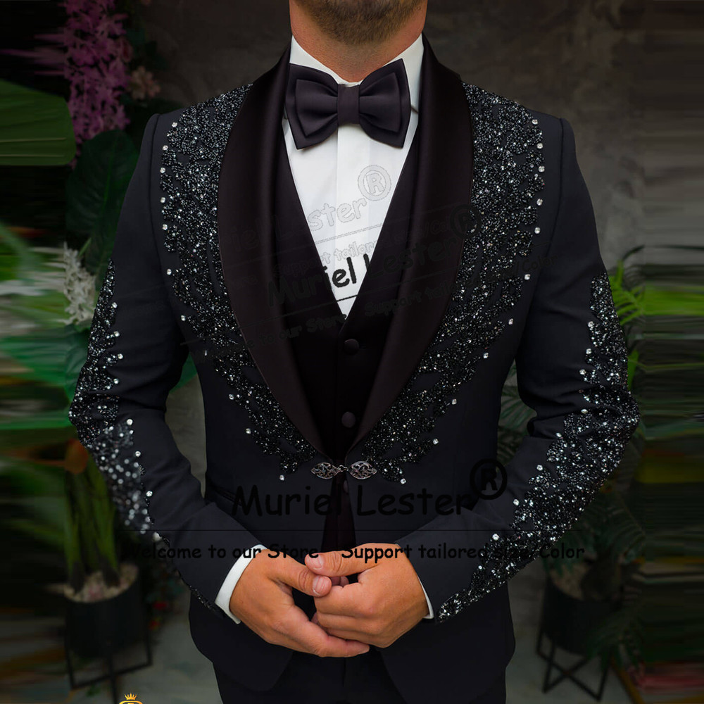 Sparkly Crystals Beaded Suits  - Men'S Formal Wear Attire recensione e prezzo
