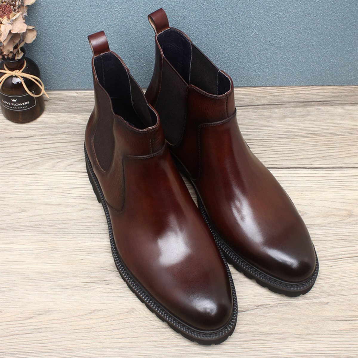 Men's Brown Leather Chelsea An - Men'S Formal Wear In Winter recensione e prezzo