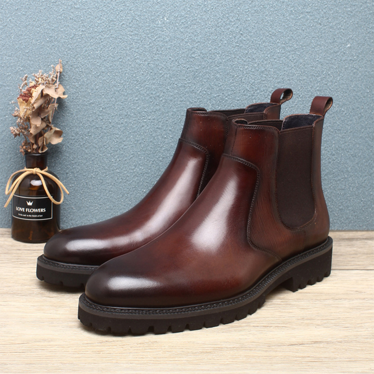 Men's Brown Leather Chelsea An - Men'S Formal Wear In Winter recensione e prezzo
