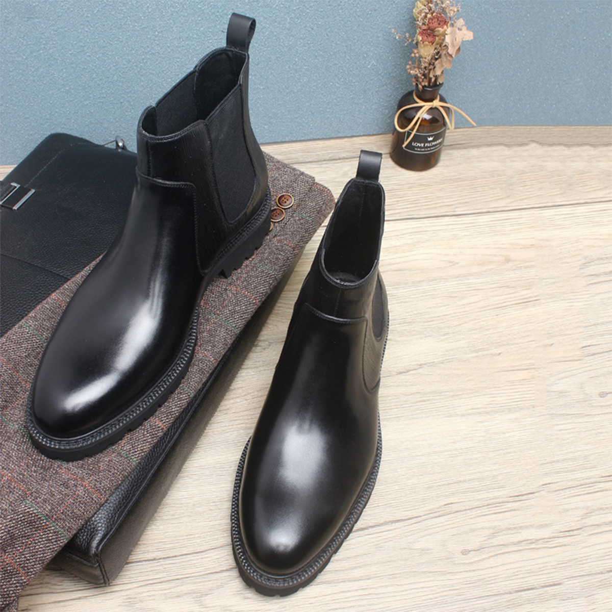 Men's Brown Leather Chelsea An - Men'S Formal Wear In Winter recensione e prezzo