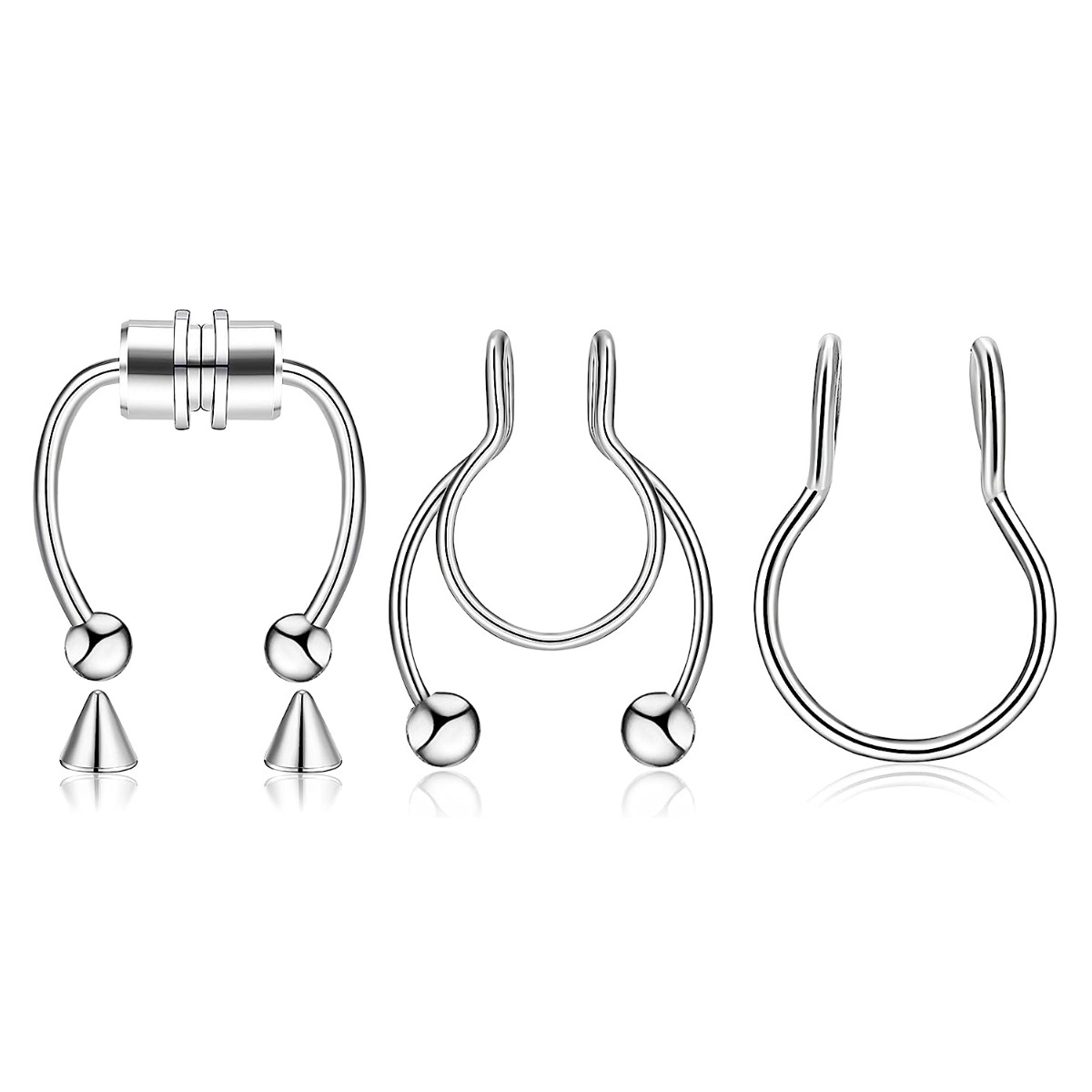 3Pcs Magnetic Fake Septum Ring - Men Accessories Ring 리뷰 및 가격