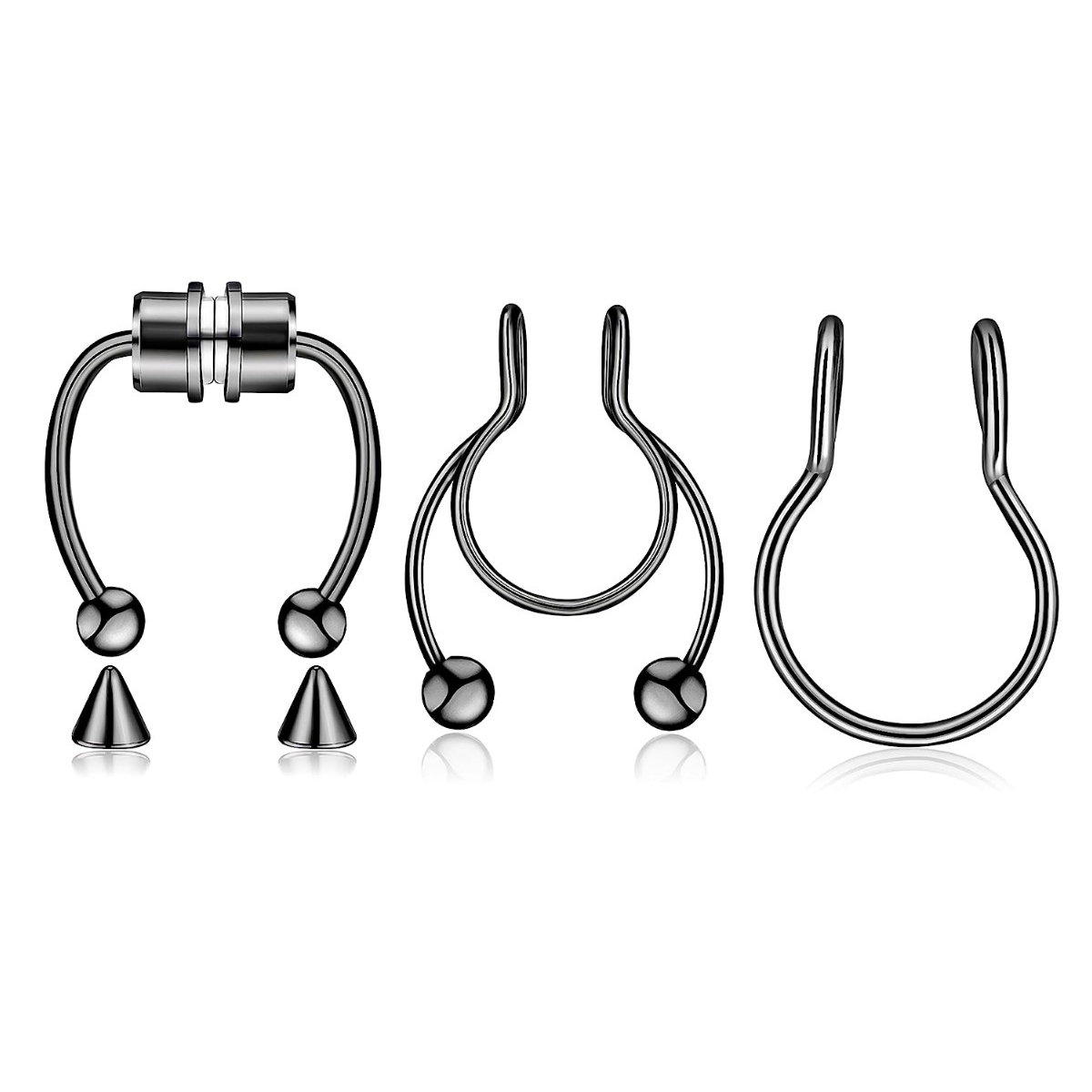 3Pcs Magnetic Fake Septum Ring - Men Accessories Ring 리뷰 및 가격