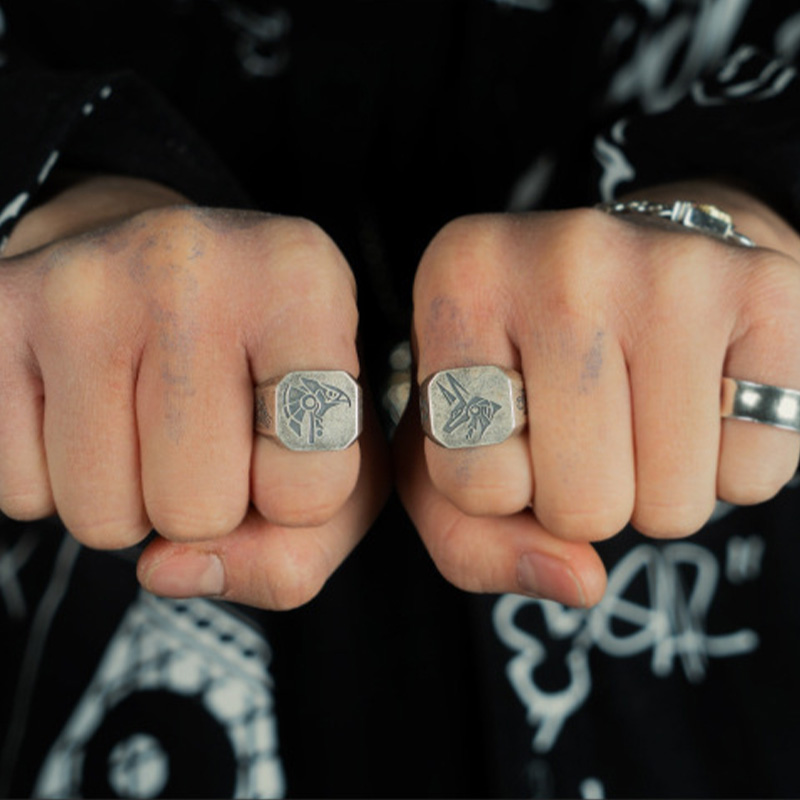 Retro Egypt Anubis Horus Ring  - Men'S Accessories Jewelry Egypt 리뷰 및 가격