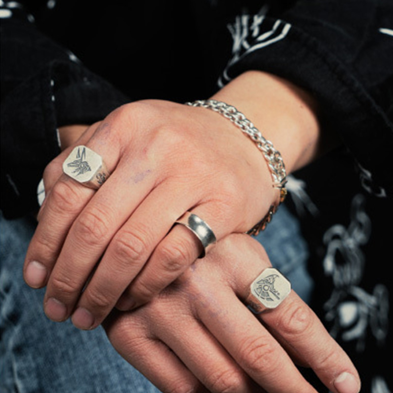 Retro Egypt Anubis Horus Ring  - Men'S Accessories Jewelry Egypt 리뷰 및 가격