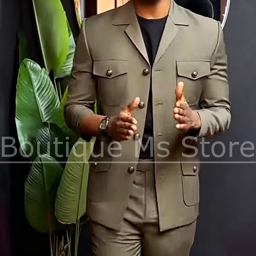 Men Safari Suit Two Piece Set  - Men Formal Wear Pants recensione e prezzo