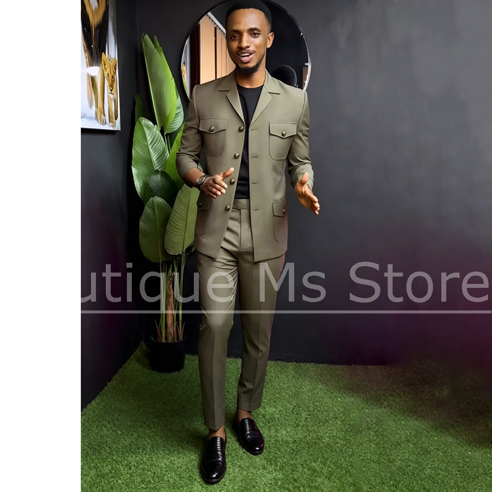 Men Safari Suit Two Piece Set  - Men Formal Wear Pants recensione e prezzo