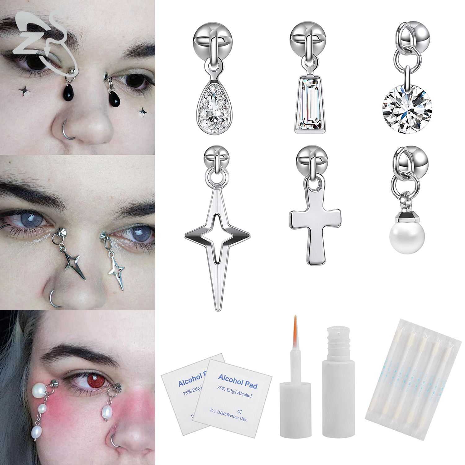 ZS 1 Set Fake Eyebrow Ring Men - Men Accessories Ring 리뷰 및 가격