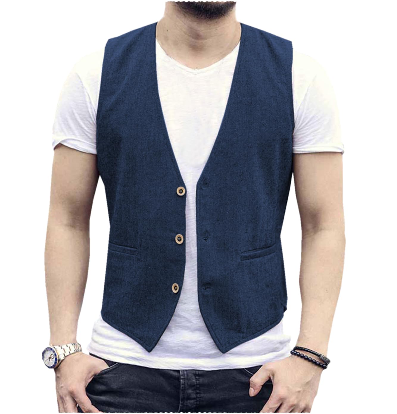 Linen Men Vest Wedding Groom S - Men Formal Wear Wedding recensione e prezzo