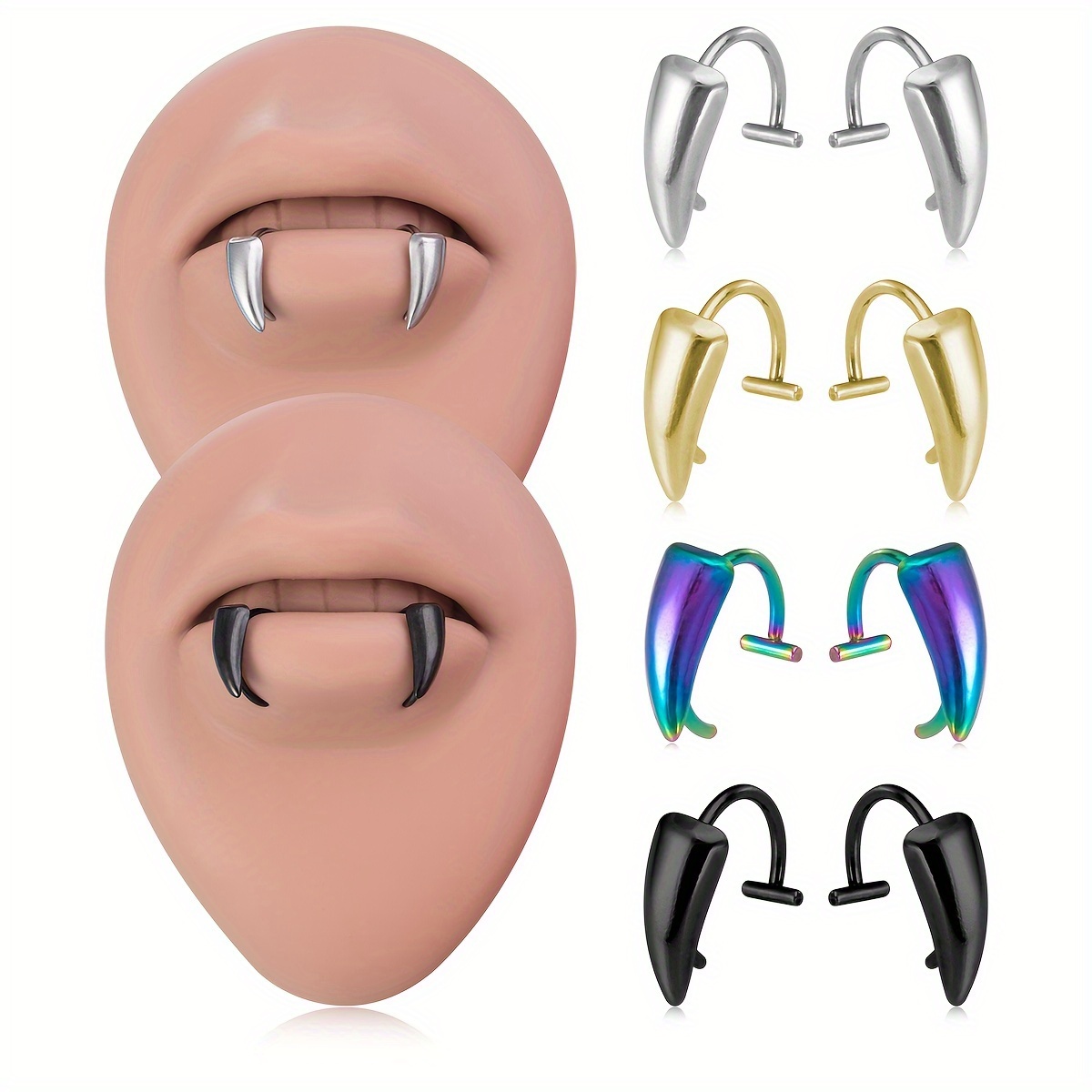 1Pair Stainless Steel Vampire  - Men'S Vampire Accessories 리뷰 및 가격