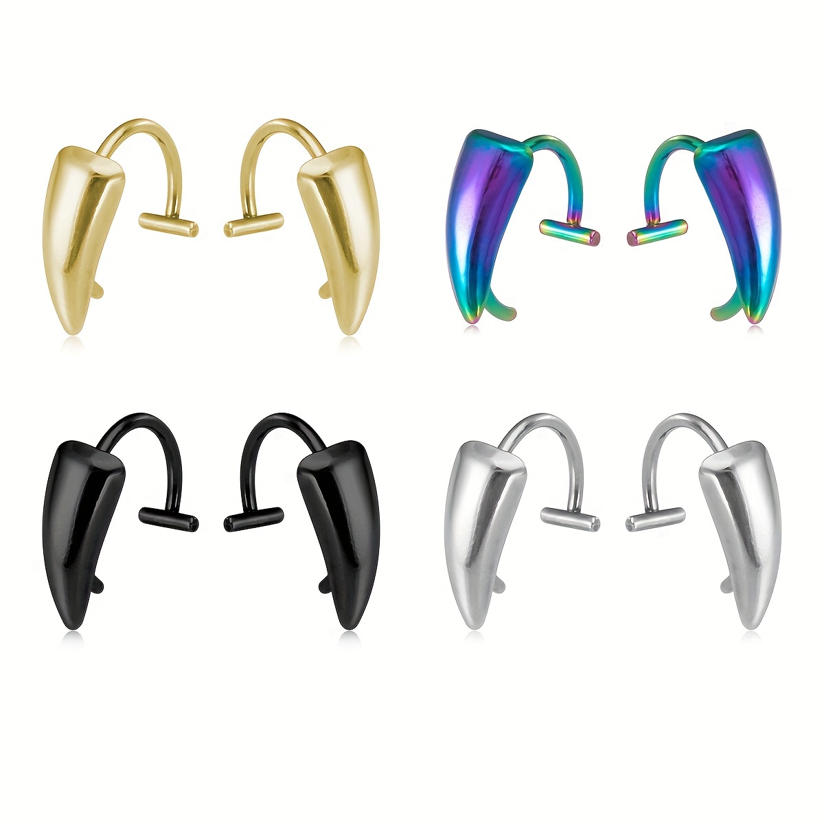1Pair Stainless Steel Vampire  - Men'S Vampire Accessories 리뷰 및 가격