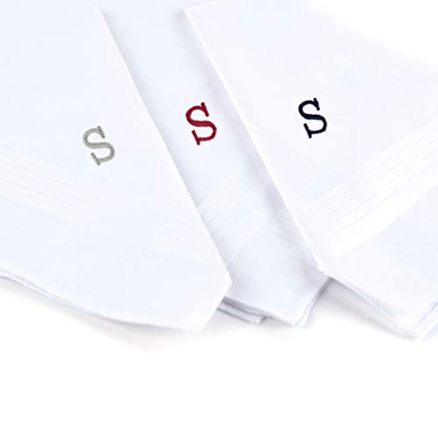 Initial Handkerchief for Men,  - Monogrammed Handkerchief recensione e prezzo