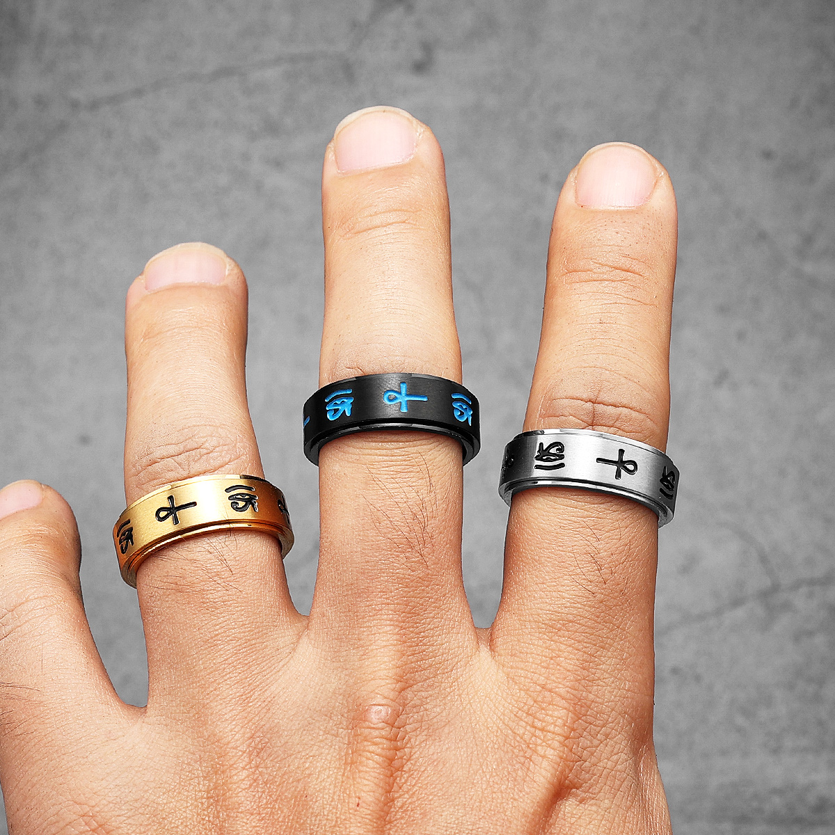 Egypt Eye of Horus Men Rings S - Men'S Accessories Jewelry Egypt 리뷰 및 가격