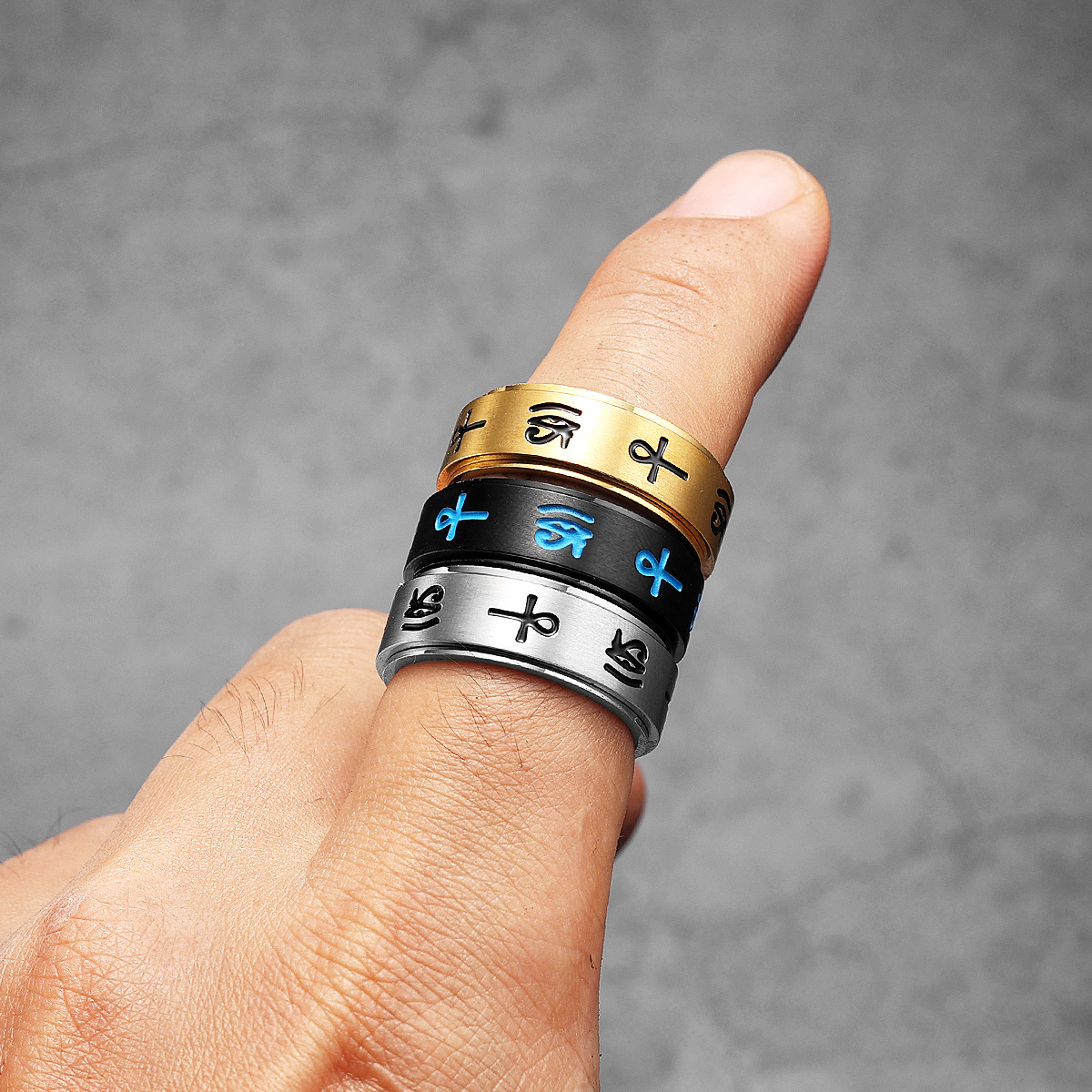 Egypt Eye of Horus Men Rings S - Men'S Accessories Jewelry Egypt 리뷰 및 가격