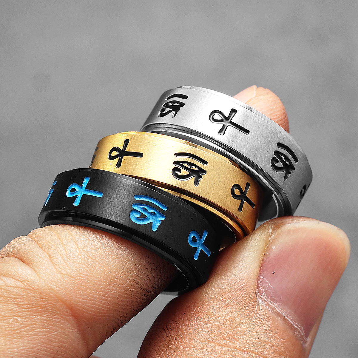 Egypt Eye of Horus Men Rings S - Men'S Accessories Jewelry Egypt 리뷰 및 가격