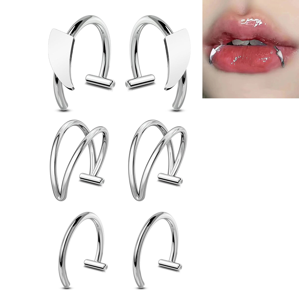 6pcs Stainless Steel Fake Lip  - Men'S Vampire Accessories 리뷰 및 가격