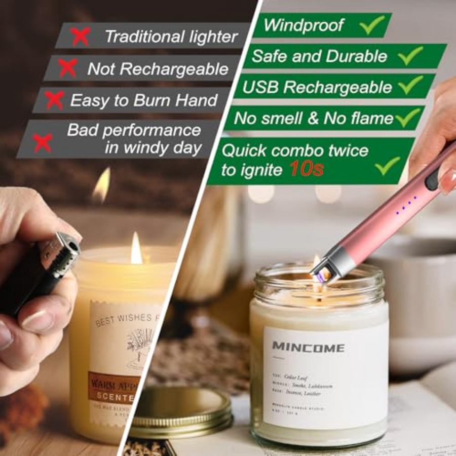 Candle Lighter Electric Rechar - Lighter Windproof 리뷰 및 가격