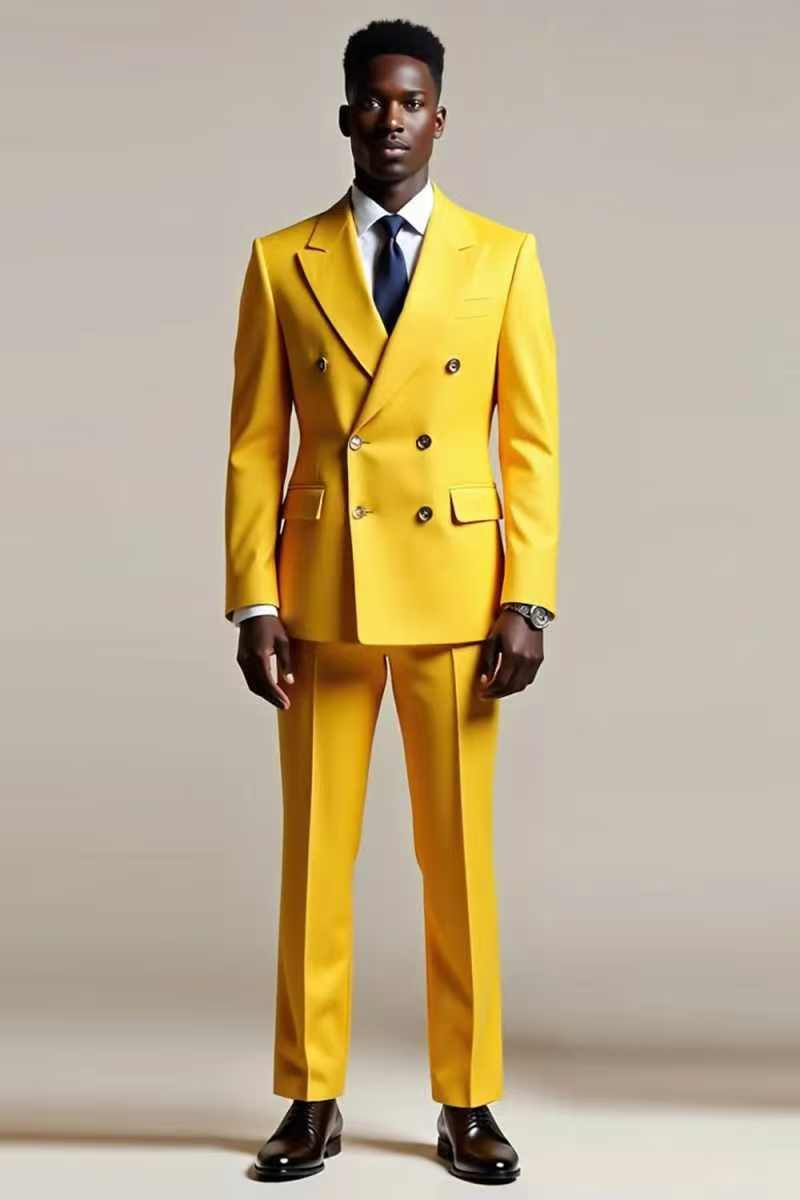 Yellow Men Suit Set 2 Piece Bl - Formal Wear For Men Yellow recensione e prezzo