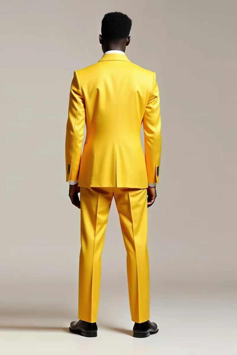 Yellow Men Suit Set 2 Piece Bl - Formal Wear For Men Yellow recensione e prezzo