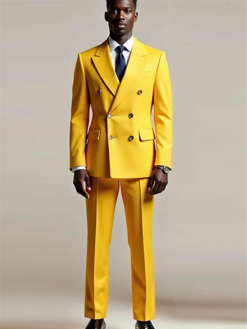 Yellow Men Suit Set 2 Piece Bl - Formal Wear For Men Yellow recensione e prezzo