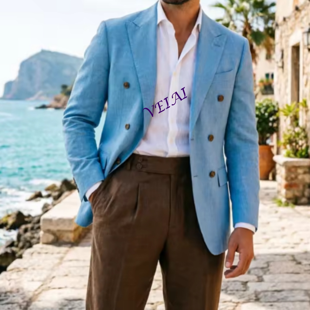 Customized 2 Piece Beige Linen - Men'S Formal Wear Attire recensione e prezzo