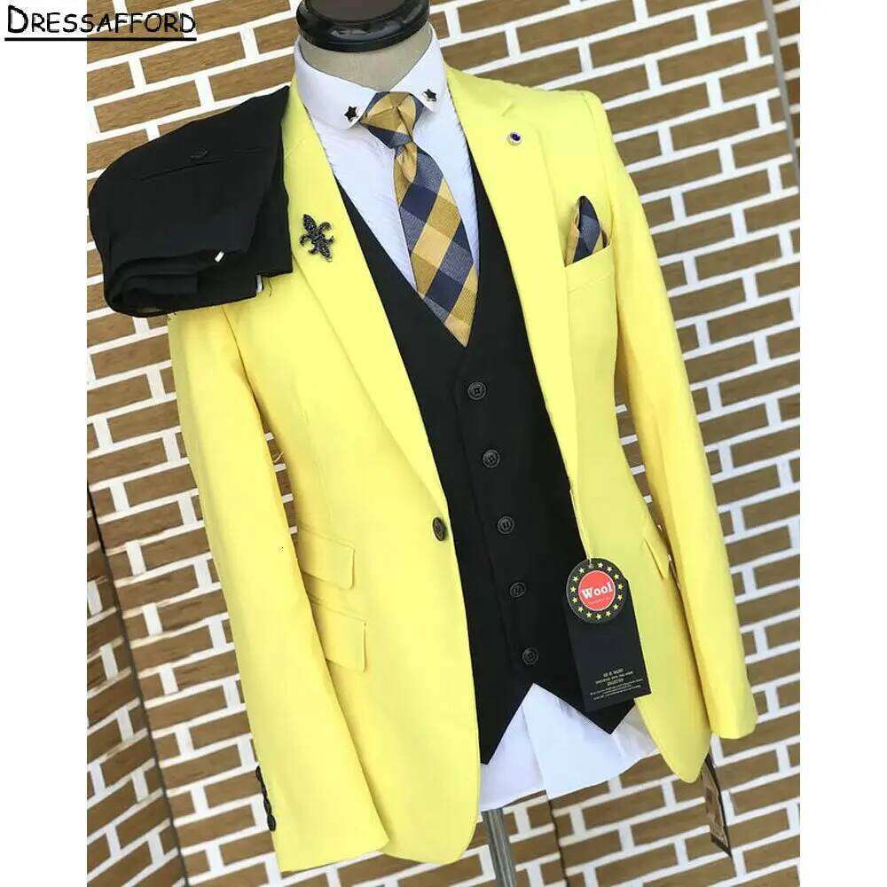 Yellow Elegant Men Business Fo - Formal Wear For Men Yellow recensione e prezzo