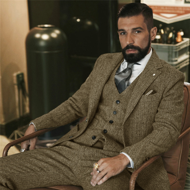 Gray Wool Tweed Winter Suit fo - Men Formal Wear Wedding recensione e prezzo