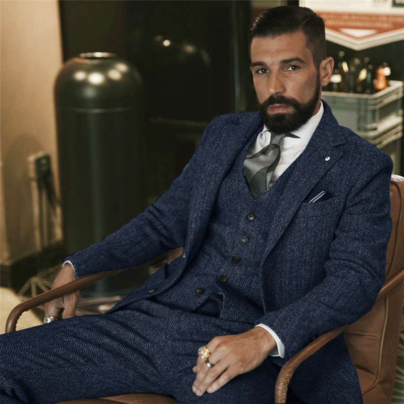 Gray Wool Tweed Winter Suit fo - Men Formal Wear Wedding recensione e prezzo