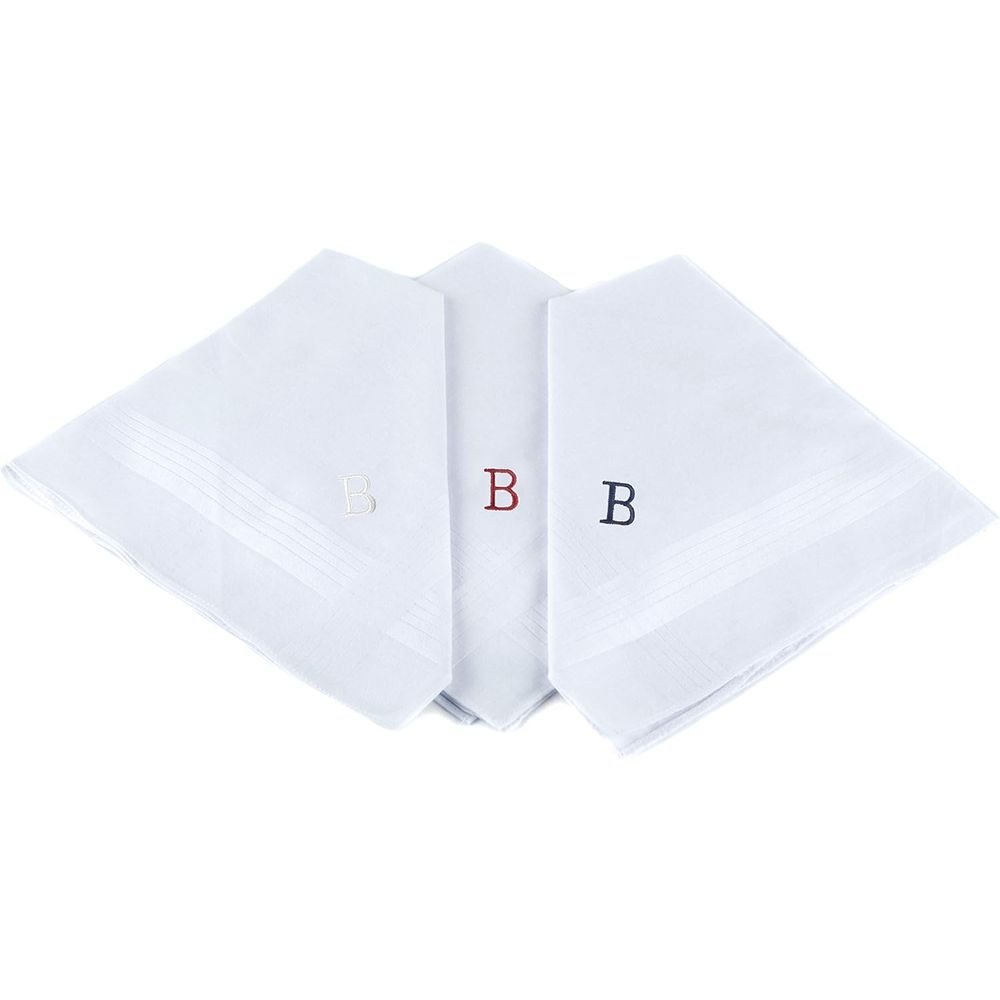Premium 3-Piece Cotton Handker - Monogrammed Handkerchief recensione e prezzo