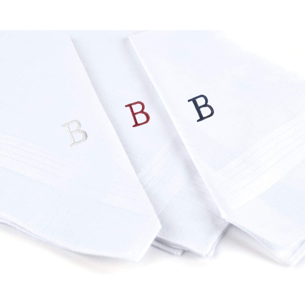 Premium 3-Piece Cotton Handker - Monogrammed Handkerchief recensione e prezzo